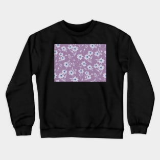 The cute flower pattern in light purple and blue colours Crewneck Sweatshirt
